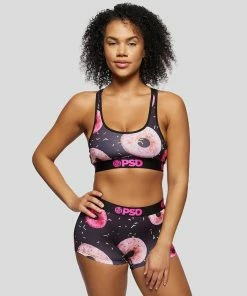 Women's PSD Donut Kill My Vibe Sports Bra BLACK