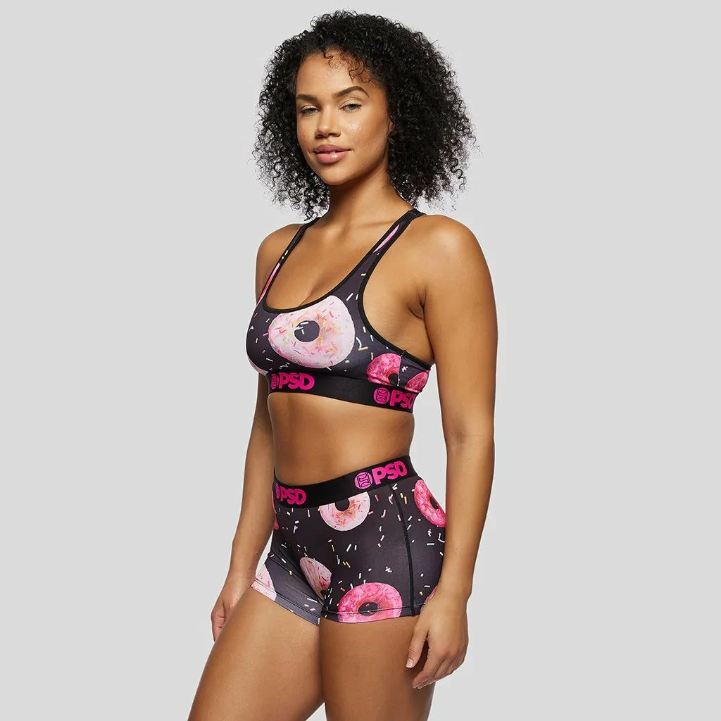 Women's PSD Donut Kill My Vibe Sports Bra BLACK 4 Women's PSD Donut Kill My Vibe Sports Bra BLACK - Image 2