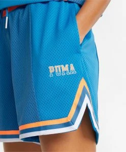 Women's PUMA Swish Maker Printed Basketball Shorts Blue BLUE 9 Women's PUMA Swish Maker Printed Basketball Shorts Blue BLUE -Women Shop 255 255 255 1