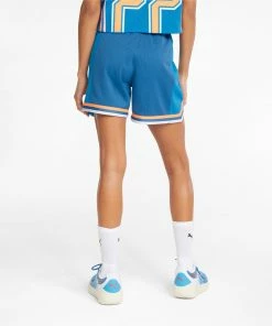 Women's PUMA Swish Maker Printed Basketball Shorts Blue BLUE 11 Women's PUMA Swish Maker Printed Basketball Shorts Blue BLUE -Women Shop 255 255 255