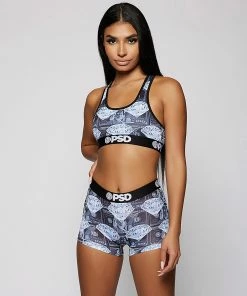 Women's PSD Dark Money Diamonds Boy Shorts BLACK