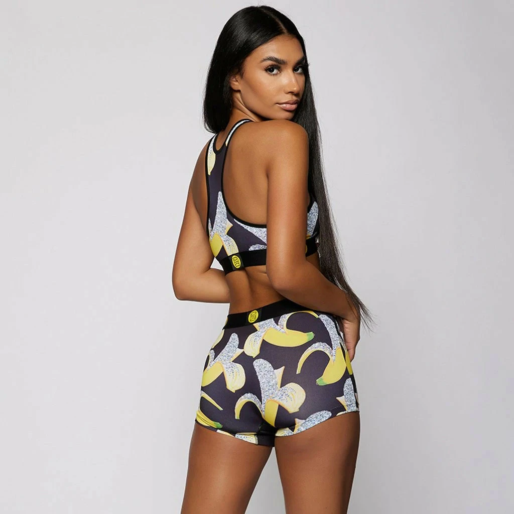 Women's PSD Iced Banana Boy Shorts BLACK 5 Women's PSD Iced Banana Boy Shorts BLACK - Image 3