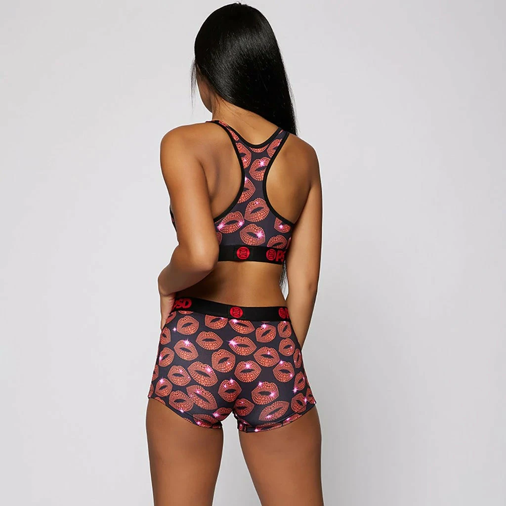 Women's PSD Iced Lips Boy Shorts RED 5 Women's PSD Iced Lips Boy Shorts RED - Image 3