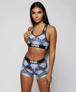 Women's PSD Dark Money Diamonds Sports Bra BLACK