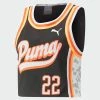 Women's PUMA Ballin' Printed Cropped Basketball Jersey Black BLACK -Women Shop 53434701