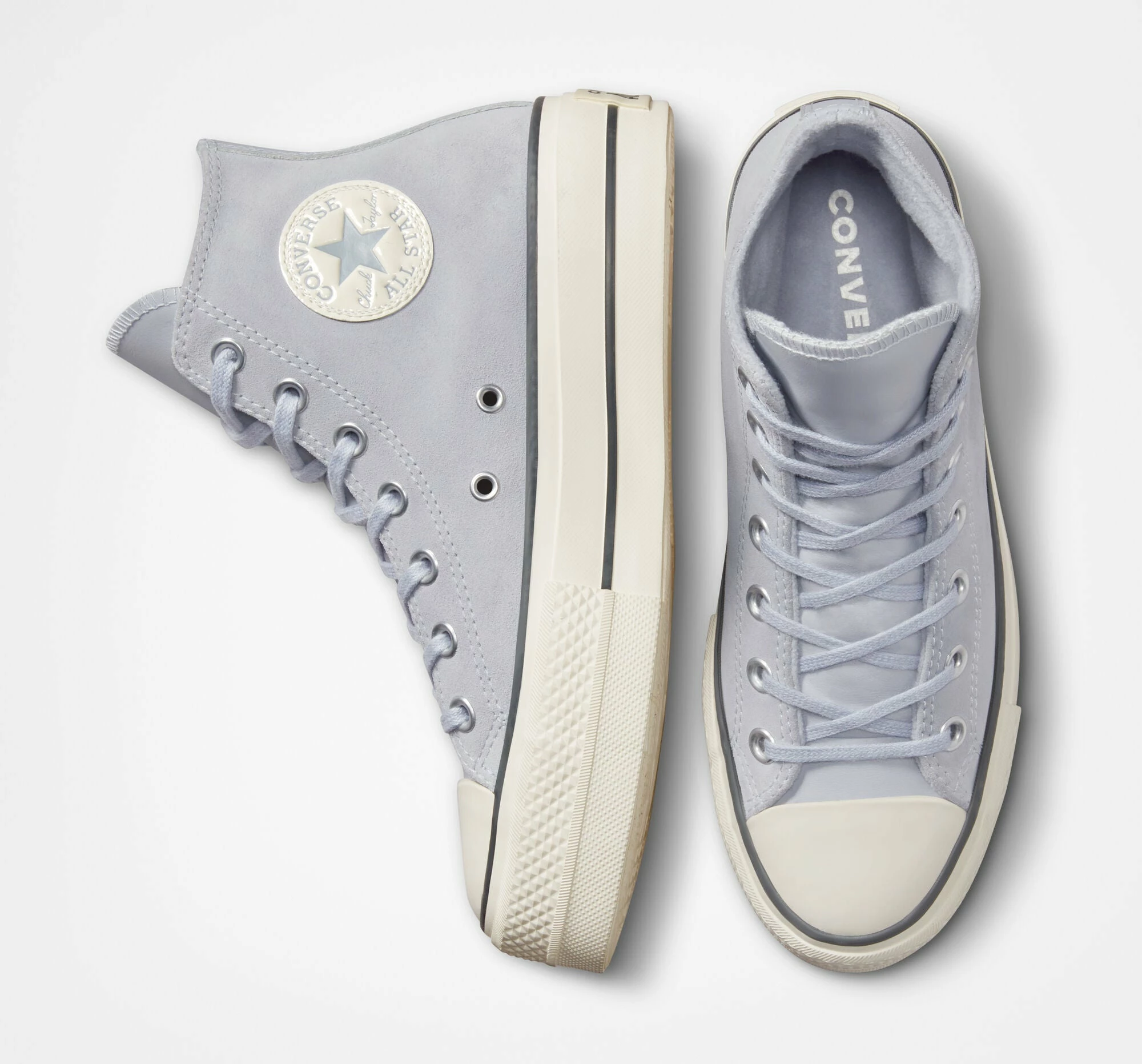 Women's Converse Chuck Taylor All Star Lift Platform Suede Gravel GRAY 7 Women's Converse Chuck Taylor All Star Lift Platform Suede Gravel GRAY - Image 5