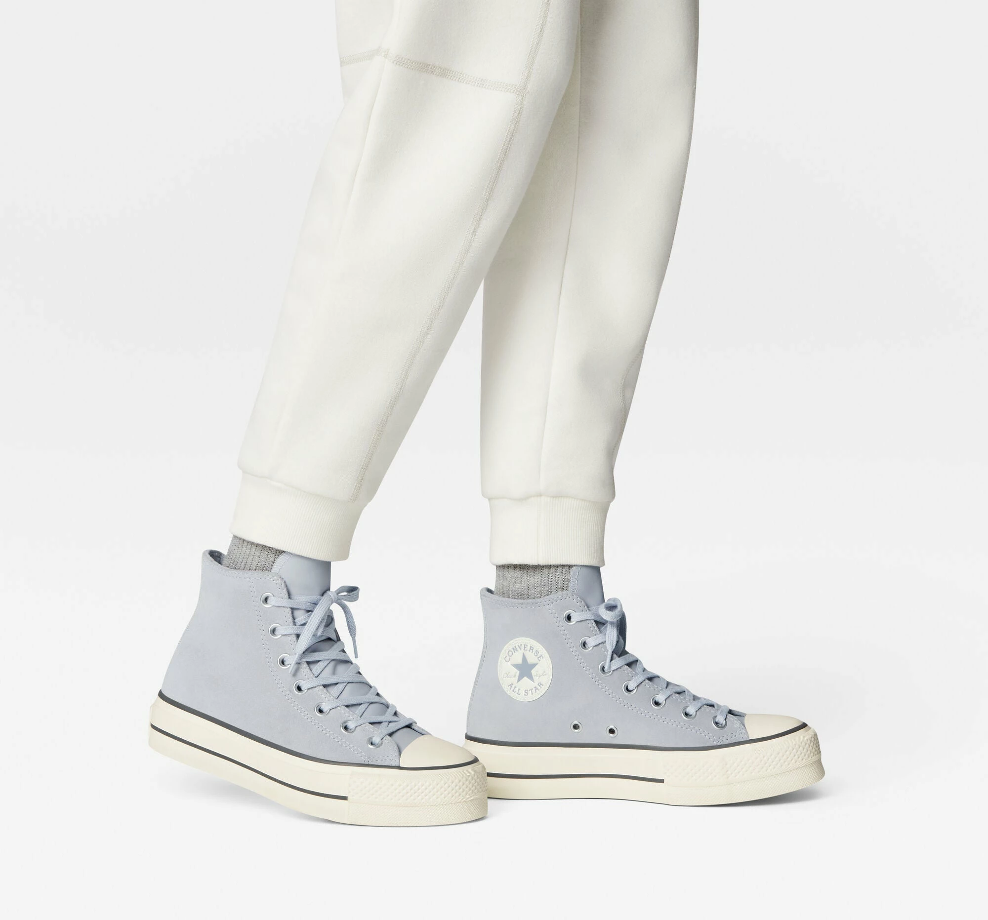 Women's Converse Chuck Taylor All Star Lift Platform Suede Gravel GRAY 9 Women's Converse Chuck Taylor All Star Lift Platform Suede Gravel GRAY - Image 7