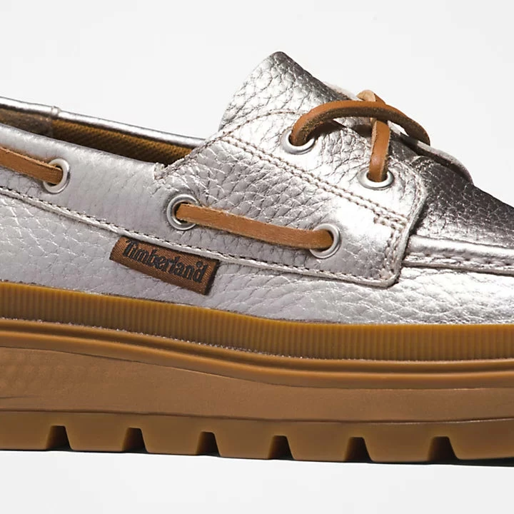 Women's Timberland Ray City Boat Shoes Silver SILVER 8 Women's Timberland Ray City Boat Shoes Silver SILVER - Image 6