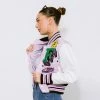 Women's First Row Kaneda's Bike Cropped Varsity Jacket Lavender PURPLE -Women Shop FRJ0037CR scaled