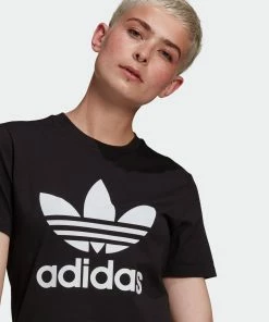 Women's Adidas Originals Adicolor Classics Trefoil Tee Black BLACK -Women Shop GN2896 1