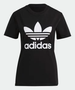 Women's Adidas Originals Adicolor Classics Trefoil Tee Black BLACK
