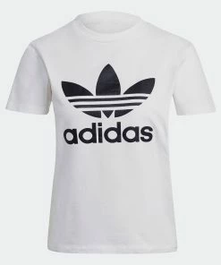 Women's Adidas Originals Adicolor Classics Trefoil Tee White WHITE