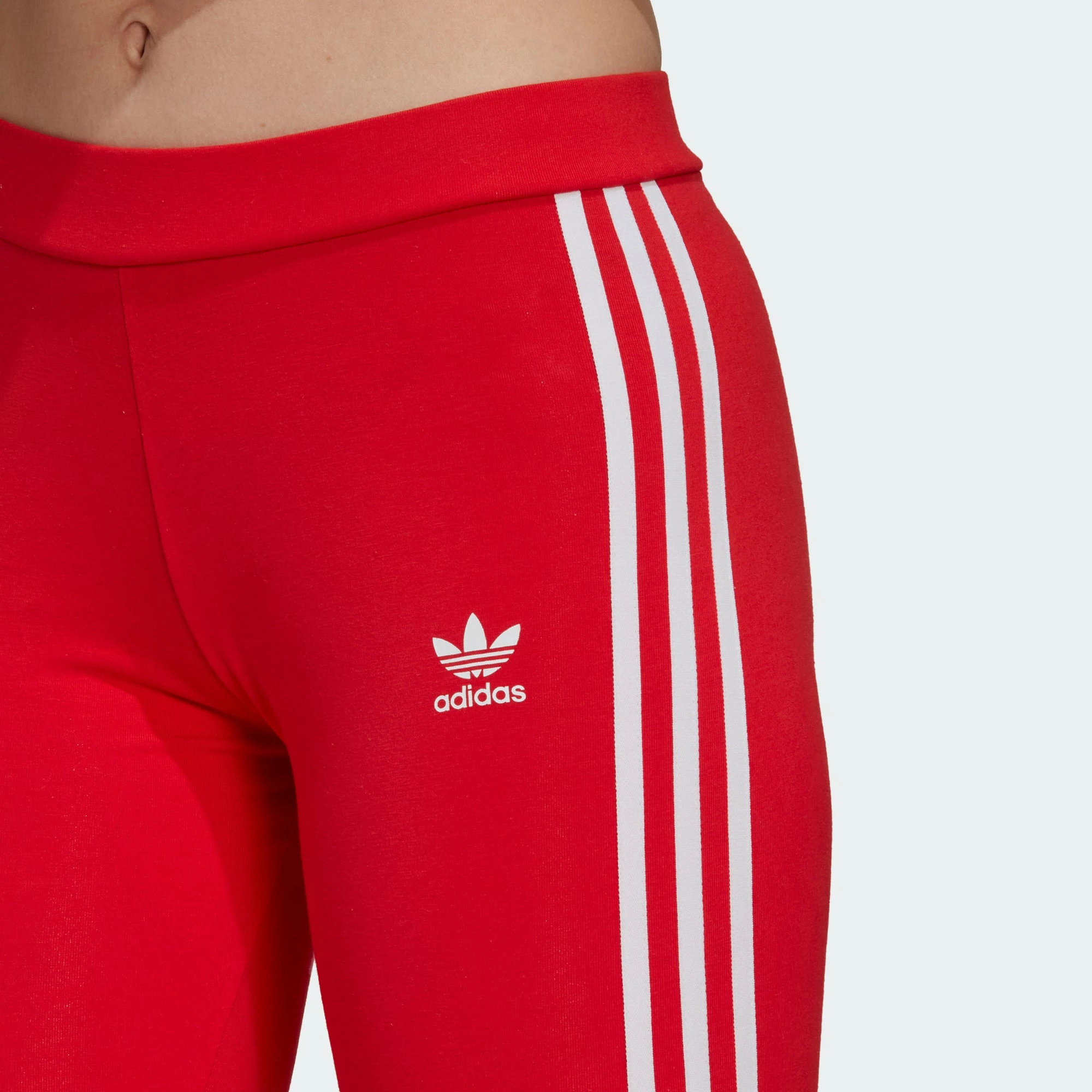 Women's Adidas Originals Adicolor 3-Stripes Leggings Vivid Red RED 7 Women's Adidas Originals Adicolor 3-Stripes Leggings Vivid Red RED - Image 5