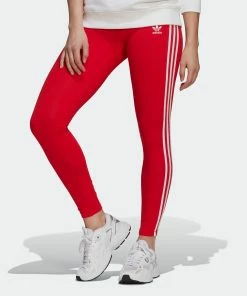 Women's Adidas Originals Adicolor 3-Stripes Leggings Vivid Red RED 9 Women's Adidas Originals Adicolor 3-Stripes Leggings Vivid Red RED -Women Shop HD2348 4