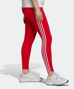 Women's Adidas Originals Adicolor 3-Stripes Leggings Vivid Red RED 10 Women's Adidas Originals Adicolor 3-Stripes Leggings Vivid Red RED -Women Shop HD2348 5