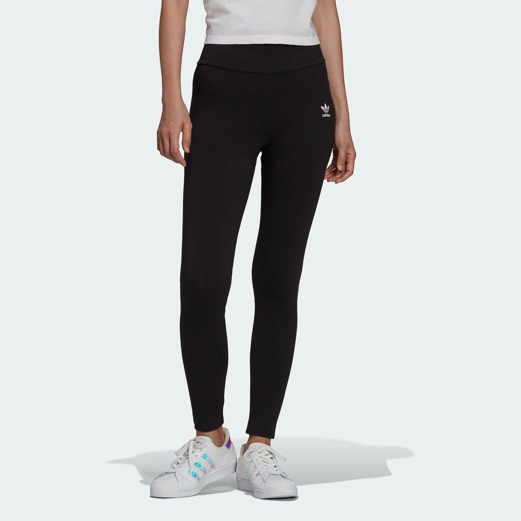 Women's Adidas Originals Adicolor Essentials Leggings Black BLACK 4 Women's Adidas Originals Adicolor Essentials Leggings Black BLACK - Image 2