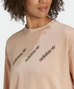 Women's Adidas Originals Crew Sweatshirt Halo Blush BEIGE -Women Shop HM4867 2