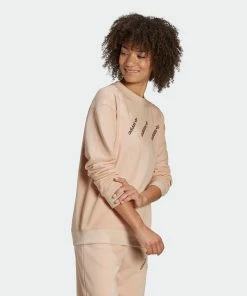 Women's Adidas Originals Crew Sweatshirt Halo Blush BEIGE -Women Shop HM4867 8