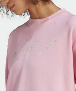 Women's Adidas Originals Crew Sweatshirt True Pink PINK 17 Women's Adidas Originals Crew Sweatshirt True Pink PINK -Women Shop HM4869 2