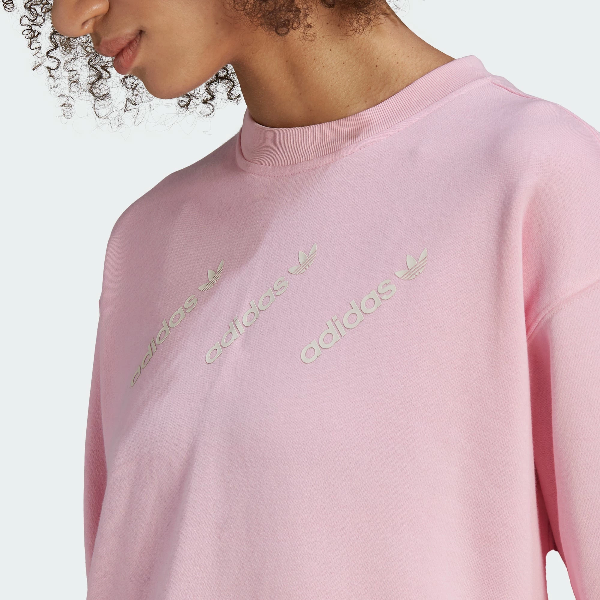 Women's Adidas Originals Crew Sweatshirt True Pink PINK 9 Women's Adidas Originals Crew Sweatshirt True Pink PINK - Image 7