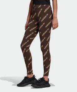 Women's Adidas Originals Leggings Brown BROWN -Women Shop HM4875 5