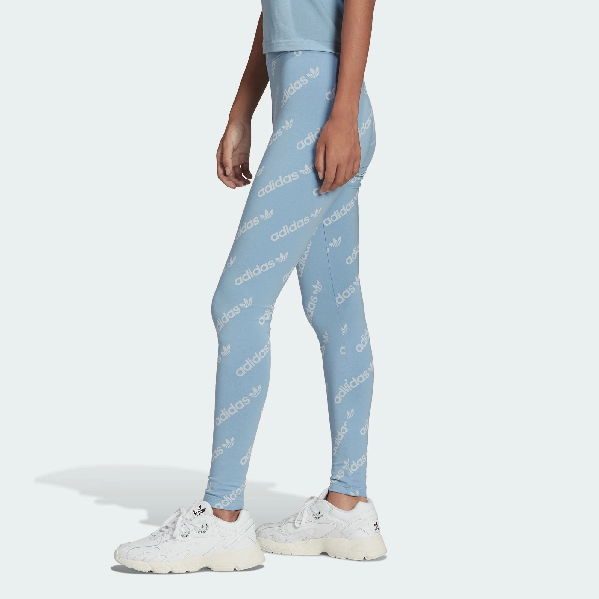 Women's Adidas Originals Leggings Ambient Sky LIGHT BLUE 6 Women's Adidas Originals Leggings Ambient Sky LIGHT BLUE - Image 4