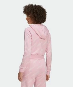 Women's Adidas Originals Cropped Monogram Jacket True Pink PINK -Women Shop HM4888 12
