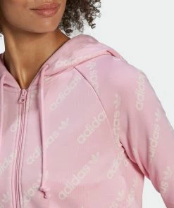 Women's Adidas Originals Cropped Monogram Jacket True Pink PINK -Women Shop HM4888 2