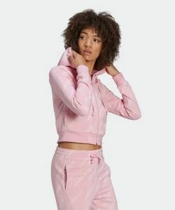 Women's Adidas Originals Cropped Monogram Jacket True Pink PINK -Women Shop HM4888 8