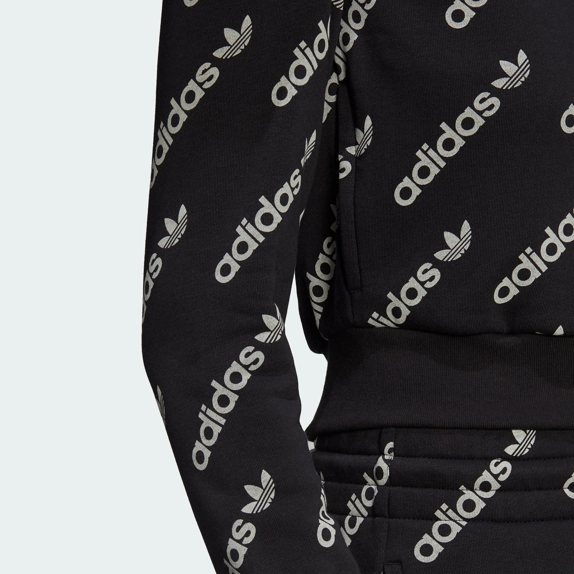 Women's Adidas Originals Cropped Monogram Jacket Black BLACK 10 Women's Adidas Originals Cropped Monogram Jacket Black BLACK - Image 8