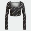 Women's Adidas Originals Long Sleeve Crop Top Black BLACK -Women Shop HM4894 8