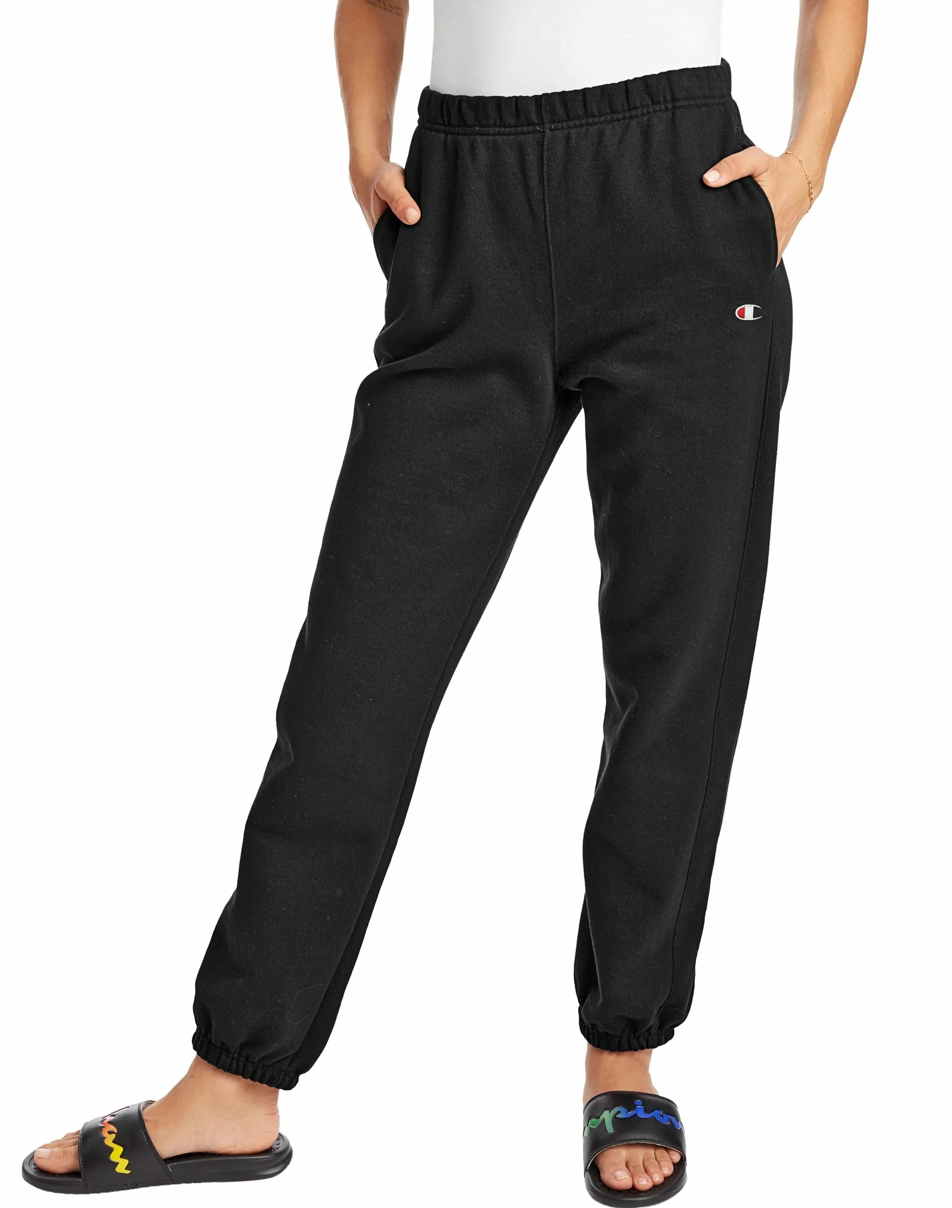 Women's Champion Reverse Weave Oversized Sweatpants Black BLACK 3 Women's Champion Reverse Weave Oversized Sweatpants Black BLACK - Image 2