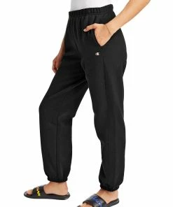 Women's Champion Reverse Weave Oversized Sweatpants Black BLACK 7 Women's Champion Reverse Weave Oversized Sweatpants Black BLACK -Women Shop HNS GF884Y06146 Black Side