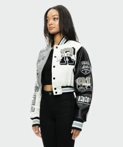 Women's Smoke Rise Melton Wool Crop Fashion Varsity Jacket Light Grey LIGHT GRAY 11 Women's Smoke Rise Melton Wool Crop Fashion Varsity Jacket Light Grey LIGHT GRAY -Women Shop Smoke Rise MELTON WOOL CROP FASHION VARSITY JACKET LIGHT GREY AJ22901LGY 05