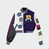 Women's Smoke Rise Melton Wool Crop Fashion Varsity Jacket Purple PURPLE 1 Women's Smoke Rise Melton Wool Crop Fashion Varsity Jacket Purple PURPLE -Women Shop Smoke Rise MELTON WOOL CROP FASHION VARSITY JACKET PURPLE AJ22901PPL 06
