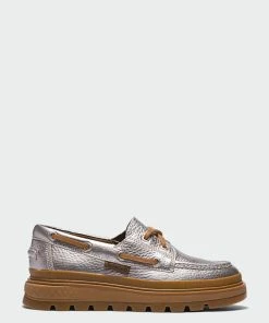Women's Timberland Ray City Boat Shoes Silver SILVER