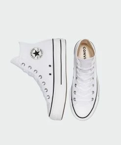 Women's Converse Canvas Platform Chuck Taylor All Star High Top Shoes White WHITE -Women Shop Women s Converse Canvas Platform Chuck Taylor All Star Shoes White 560846F 02