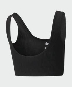 Women's PUMA Classics Ribbed Crop Top Black BLACK 8 Women's PUMA Classics Ribbed Crop Top Black BLACK -Women Shop Women s PUMA Classics Ribbed Crop Top Black 53344701 02