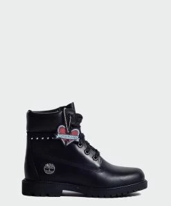 Women's Timberland Heritage 6-Inch Waterproof Boots Black BLACK