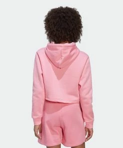 Women's Adidas Originals Adicolor Essentials Crop Fleece Hoodie Bliss Pink PINK -Women Shop Women sadidasOriginalsAdicolorEssentialsCropFleeceHoodieBlissPinkHJ7853 4