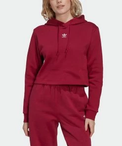 Women's Adidas Originals Adicolor Essentials Crop Fleece Hoodie Burgundy BURGUNDY 13 Women's Adidas Originals Adicolor Essentials Crop Fleece Hoodie Burgundy BURGUNDY -Women Shop Women sadidasOriginalsAdicolorEssentialsCropFleeceHoodieBurgundyHJ7849 4