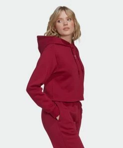 Women's Adidas Originals Adicolor Essentials Crop Fleece Hoodie Burgundy BURGUNDY 11 Women's Adidas Originals Adicolor Essentials Crop Fleece Hoodie Burgundy BURGUNDY -Women Shop Women sadidasOriginalsAdicolorEssentialsCropFleeceHoodieBurgundyHJ7849 6