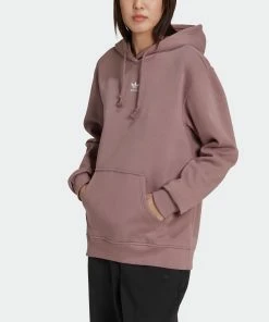 Women's Adidas Originals Adicolor Essentials Fleece Hoodie Wonder Oxide PURPLE -Women Shop Women sadidasOriginalsAdicolorEssentialsFleeceHoodieWonderOxideHJ7858 3