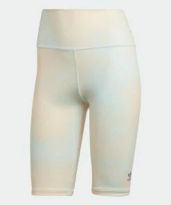 Women's Adidas Originals Allover Print Biker Shorts Almost Blue LIGHT BLUE