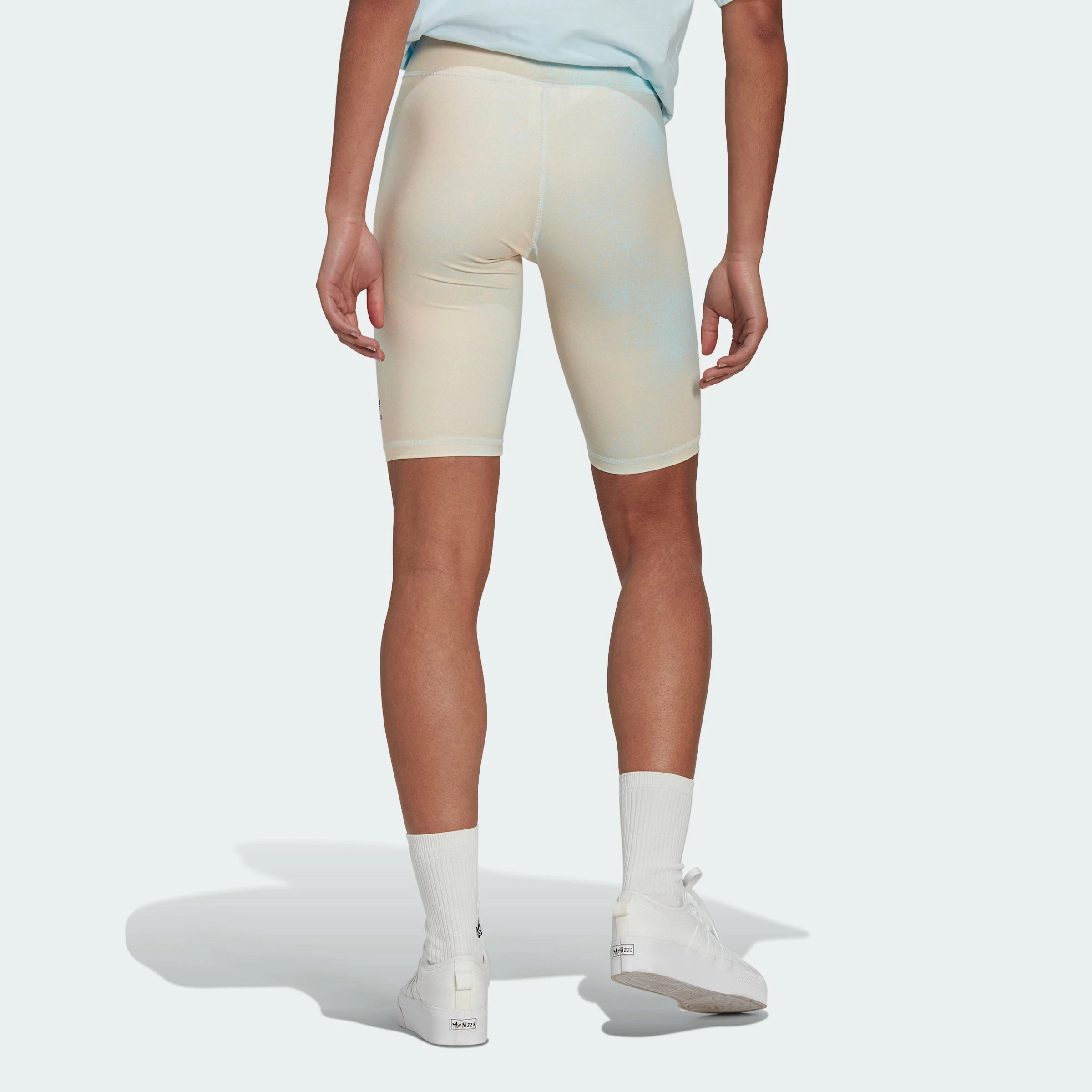 Women's Adidas Originals Allover Print Biker Shorts Almost Blue LIGHT BLUE 5 Women's Adidas Originals Allover Print Biker Shorts Almost Blue LIGHT BLUE - Image 3