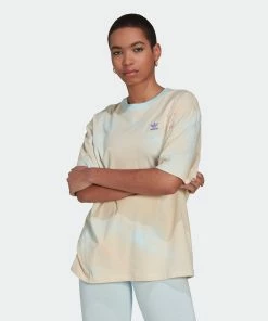 Women's Adidas Originals Allover Print Tee Almost Blue BLUE 10 Women's Adidas Originals Allover Print Tee Almost Blue BLUE -Women Shop Women sadidasOriginalsAlloverPrintTeeAlmostBlueHL6598 2