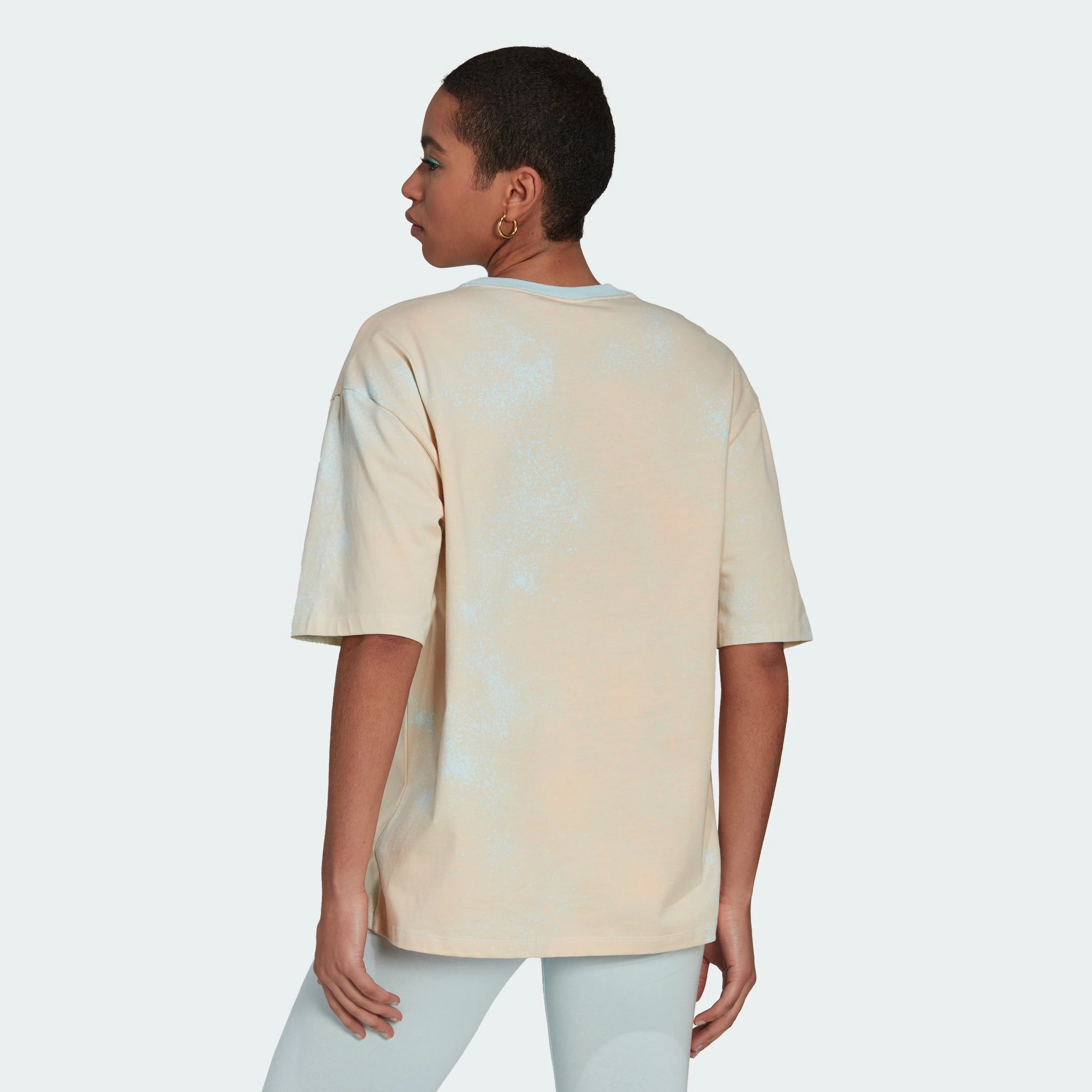 Women's Adidas Originals Allover Print Tee Almost Blue BLUE 6 Women's Adidas Originals Allover Print Tee Almost Blue BLUE - Image 4