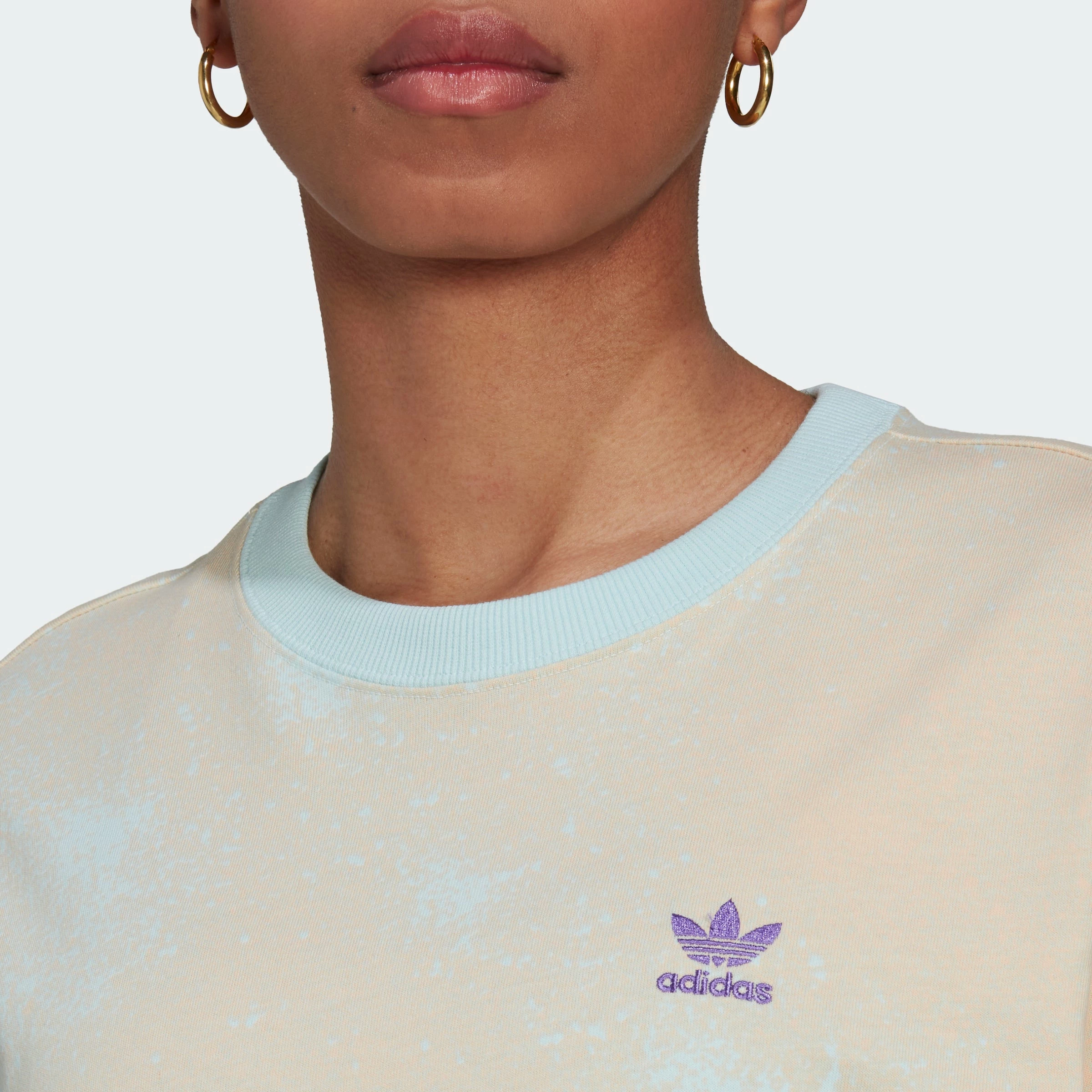 Women's Adidas Originals Allover Print Tee Almost Blue BLUE 8 Women's Adidas Originals Allover Print Tee Almost Blue BLUE - Image 6