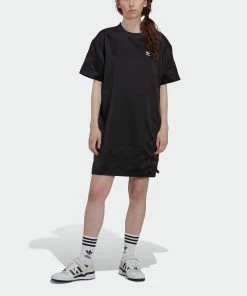 Women's Adidas Originals Always Original Laced Tee Dress BLACK 14 Women's Adidas Originals Always Original Laced Tee Dress BLACK -Women Shop Women sadidasOriginalsAlwaysOriginalLacedTeeDressHK5079 4