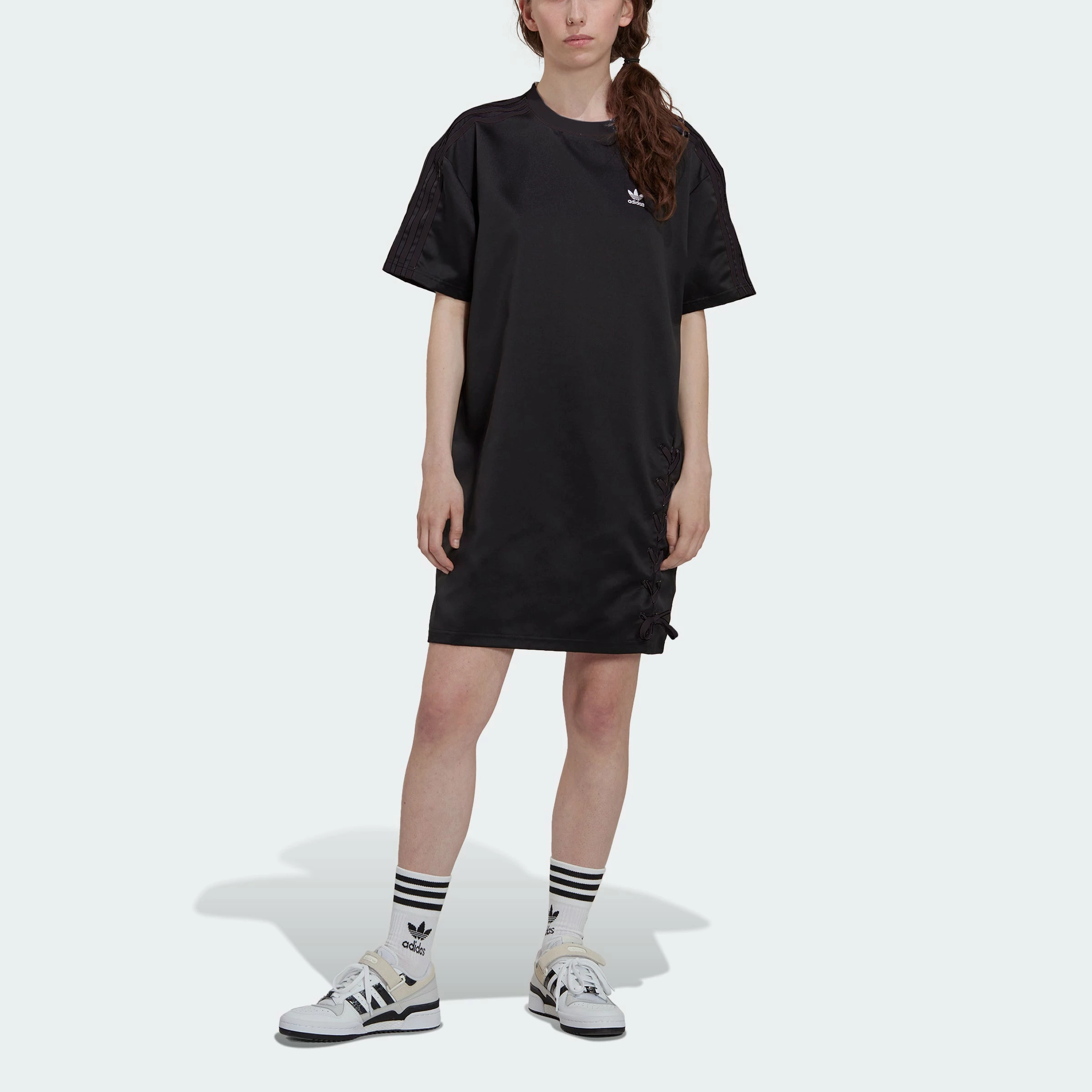 Women's Adidas Originals Always Original Laced Tee Dress BLACK 7 Women's Adidas Originals Always Original Laced Tee Dress BLACK - Image 5